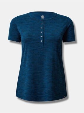 Torrid  Blue Short-Sleeve Henley Tee